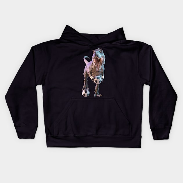 Soccer T-Rex Sensation Kids Hoodie by vonHobo